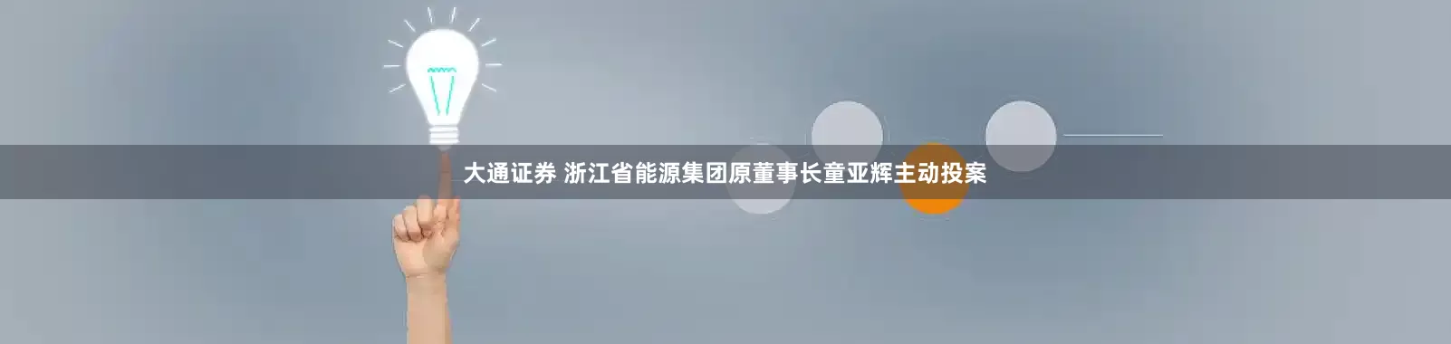 大通证券 浙江省能源集团原董事长童亚辉主动投案